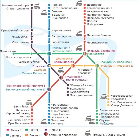 Схема Санкт-Петербургского метро